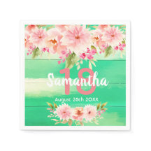 Flores cor-de-rosa festa de aniversário verde-rúst