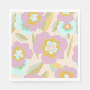 Guardanapo De Papel Flores de Abstrato Padrão Floral Pastel Lilac