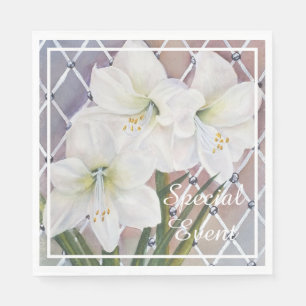 Guardanapo De Papel Flores de Amaryllis Brancas impressionantes