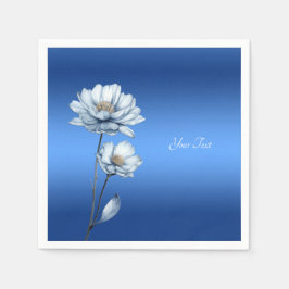 Guardanapo De Papel Flores de Aquarela Azul Napkins