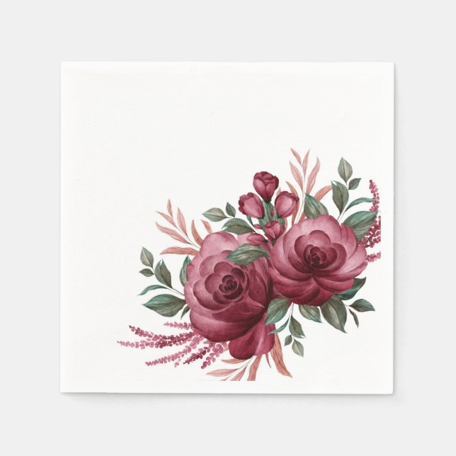 Guardanapo De Papel Flores de Aquarela bonito (Frente)