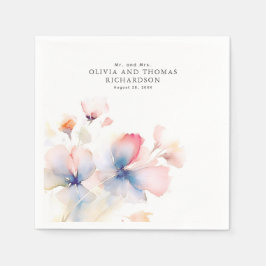 Guardanapo De Papel Flores de Aquarela Delicadas e Elegantes