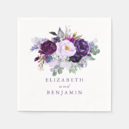 Guardanapo De Papel Flores de Aquarela Roxas