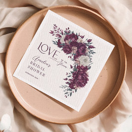 Guardanapo De Papel Flores de Creme Burgundy Adoram Chá de panela de S