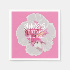 Guardanapo De Papel Flores de Hibisco Branco Personalizadas