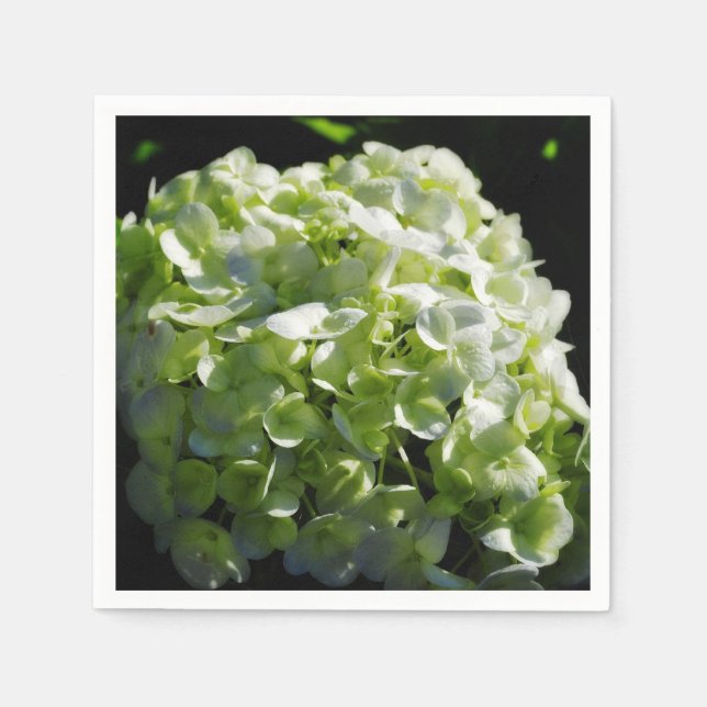 Guardanapo De Papel Flores de Hydrangeas Verdes (Frente)