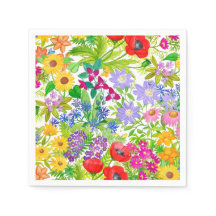 Flores de Jardim Botânico Floral Papel Napkins