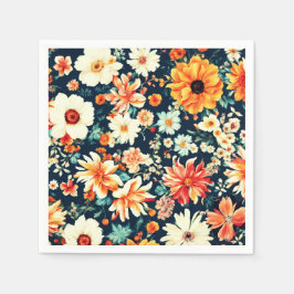 Guardanapo De Papel Flores de Laranja Vermelho e Branco deliciosas inc