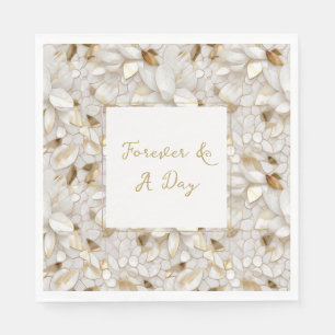 Guardanapo De Papel Flores de Lótus de Ouro Branco