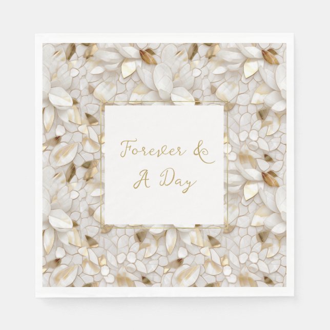 Guardanapo De Papel Flores de Lótus de Ouro Branco (Frente)