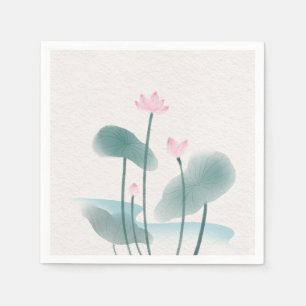 Guardanapo De Papel Flores de Lotus de Pintura Floral Elegante