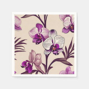 Guardanapo De Papel Flores De Orquídeas Roxas