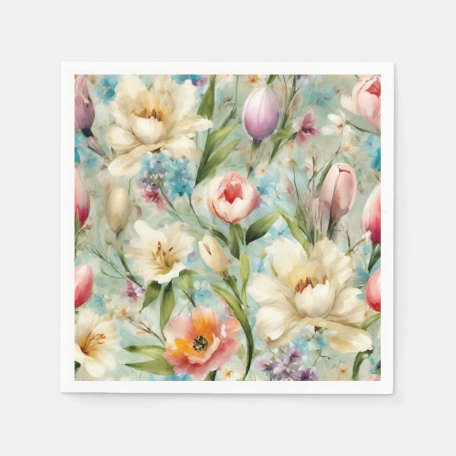 Guardanapo De Papel Flores de primavera no Estilo do Impressionismo (Frente)