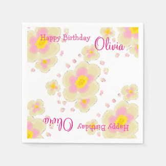 Guardanapo De Papel Flores de primavera (rosa)