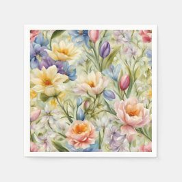 Guardanapo De Papel Flores de primavera sofisticadas e refinadas. Pint