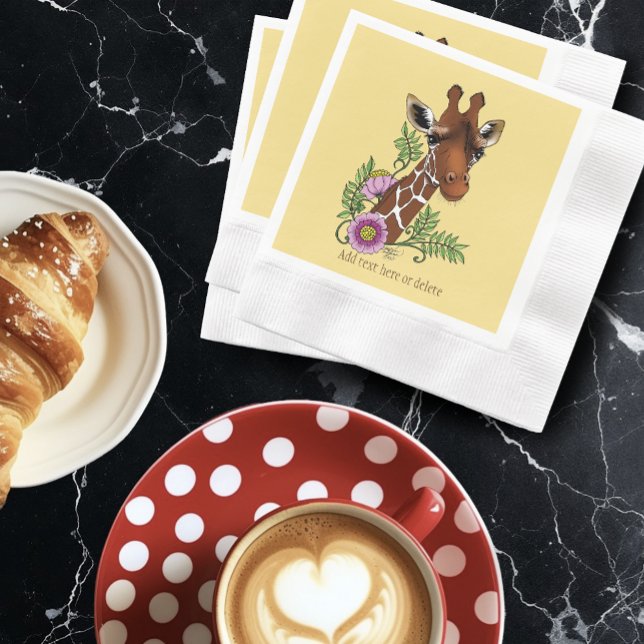 Guardanapo De Papel Flores de Retratos Amarelos Giraffe (Criador carregado)