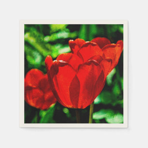 Guardanapo De Papel Flores de tulipas vermelhas