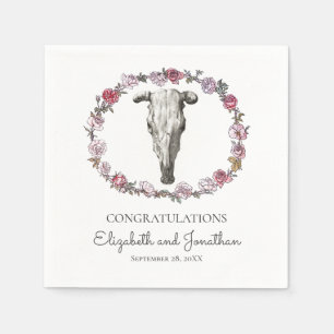 Guardanapo De Papel Flores de Vaca e Rosas de Casamento de Boho do Sud