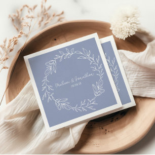 Guardanapo De Papel Flores de Vinca Casamento Boho Romântico
