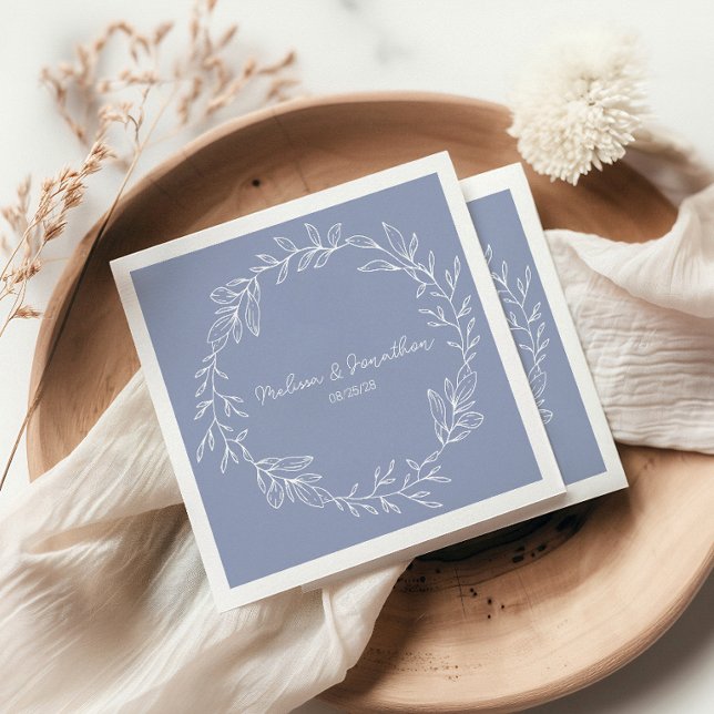 Guardanapo De Papel Flores de Vinca Casamento Boho Romântico (Criador carregado)