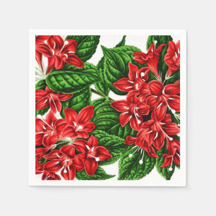Guardanapo De Papel Flores do gengibre vermelho, impressão do vintage