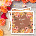 Guardanapo De Papel Flores do outono no Chá de casamento Terracotta<br><div class="desc">As elegantes aquarelas caem flores e verde em um terraço,  esses bonitos guardanapos de papel são perfeitos para chá de casamento,  festa de noivado,  recepção de casamento ou qualquer ocasião. CORRESPONDENTE a itens na nossa coleção.</div>