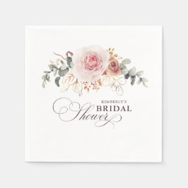 Guardanapo De Papel Flores Elegantes Tons Terrosos Boho Qualquer Festa