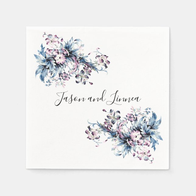 Guardanapo De Papel Flores Elegantes Victorianas Amadas Românticas (Frente)