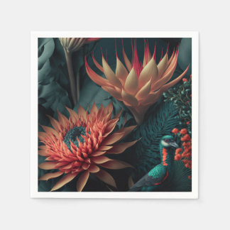 Guardanapo De Papel Flores Exóticas.