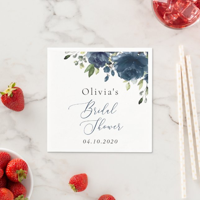 Guardanapo De Papel Flores marinhos Azuis, Verde, Boho, Chá de panela (Insitu)