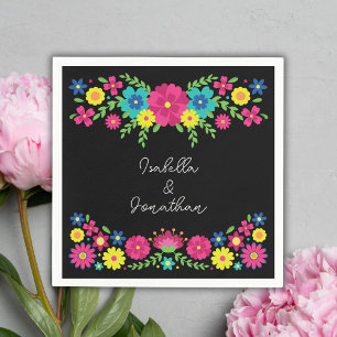 Guardanapo De Papel Flores mexicanas coloridas Papanicolau
