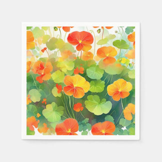 Guardanapo De Papel Flores Nasturtium Vibrantes