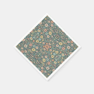 Guardanapo De Papel Flores pastosas com fundo escuro