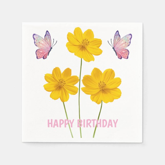 Guardanapo De Papel Flores Personalizadas (Frente)