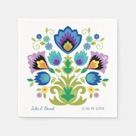 Guardanapo De Papel Flores Poloneses Lavanda Azul