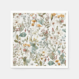 Guardanapo De Papel Flores Presas Aquarela Floral