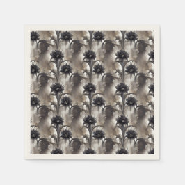 Guardanapo De Papel Flores Pretas do Estilo Gótico