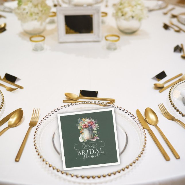 Guardanapo De Papel Flores Românticas de Mola Vase Chá de panela (Criador carregado)