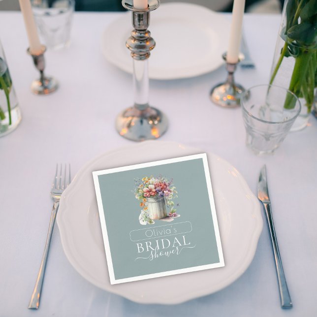 Guardanapo De Papel Flores Românticas de Mola Vase Chá de panela (Criador carregado)