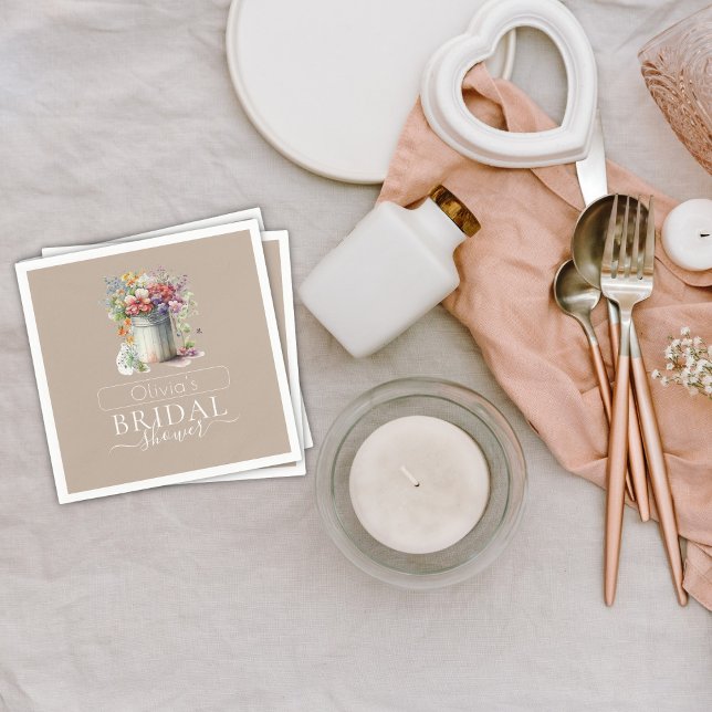 Guardanapo De Papel Flores Românticas de Mola Vase Chá de panela (Criador carregado)