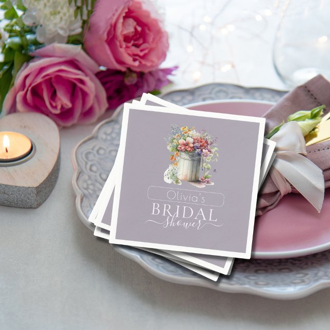 Guardanapo De Papel Flores Românticas de Mola Vase Chá de panela (Criador carregado)