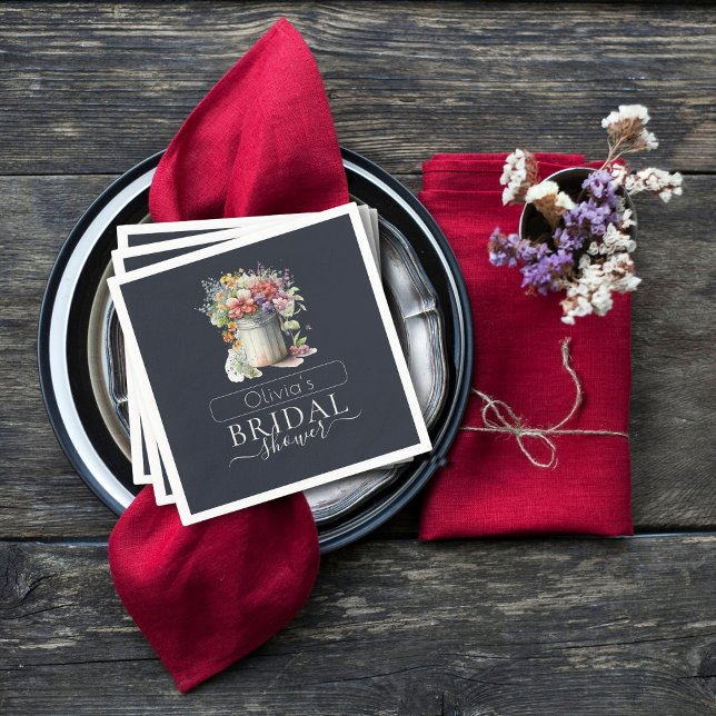 Guardanapo De Papel Flores Românticas de Mola Vase Chá de panela (Criador carregado)