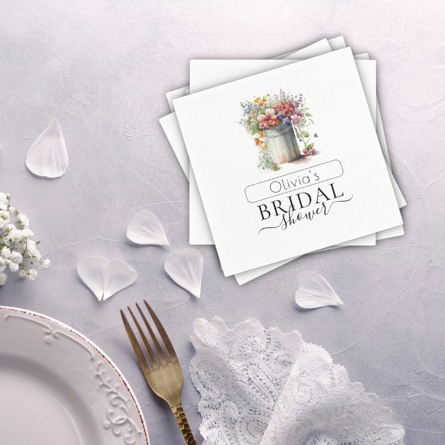 Guardanapo De Papel Flores Românticas de Mola Vase Chá de panela (Criador carregado)