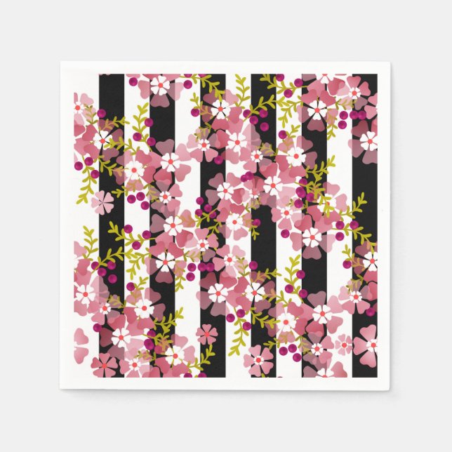 Guardanapo De Papel Flores rosa (Frente)