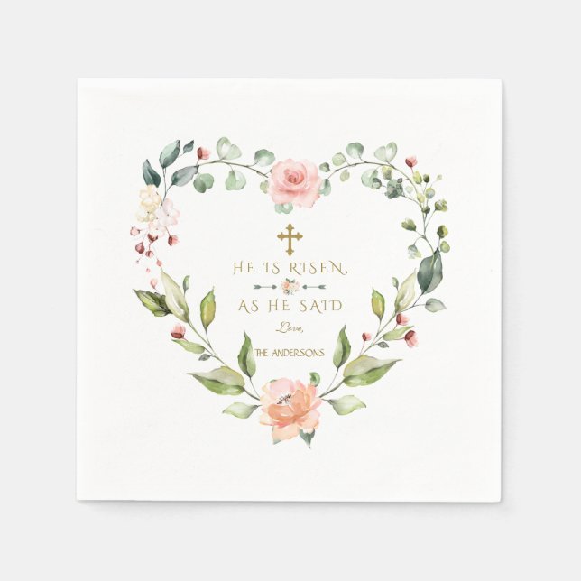 Guardanapo De Papel Flores Rosa De Aquarela Ele É Riscado De Páscoa Do (Frente)
