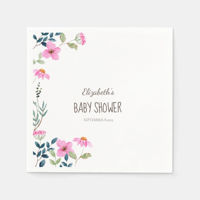 Guardanapo De Papel Flores Rosa De Jardim (Frente)