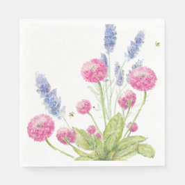 Guardanapo De Papel Flores rosa e Lavanda Almofadas Napkins