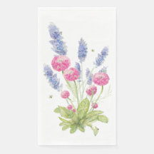 Flores Rosa e Lavanda Guest Napkins