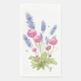 Guardanapo De Papel Flores Rosa e Lavanda Guest Napkins