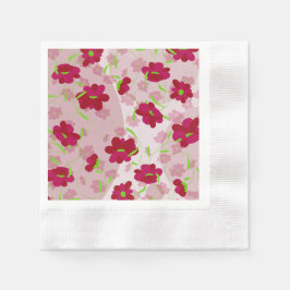 Guardanapo De Papel Flores rosa e vermelha - Floral